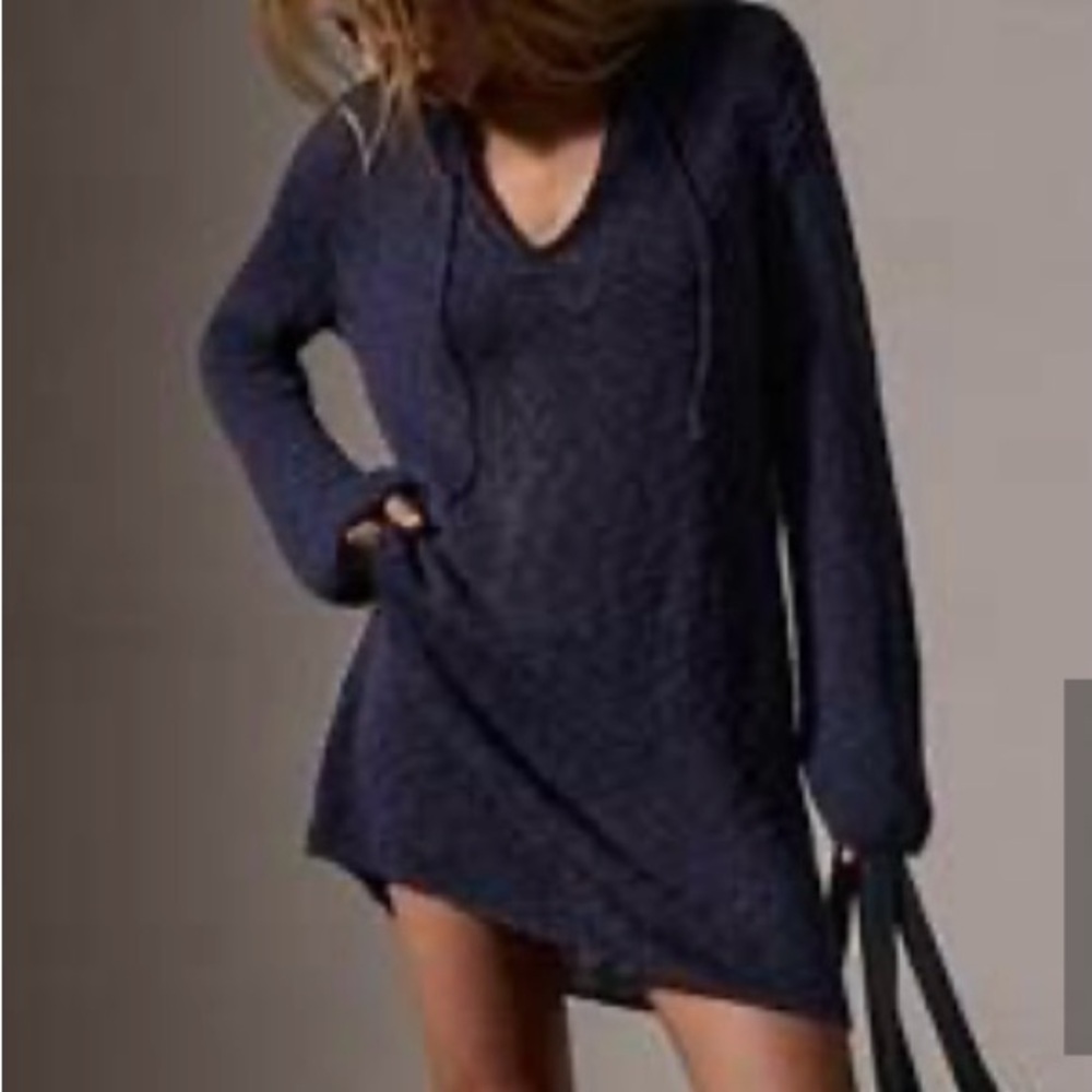 James Perse Navy linen sweater Mini Dress